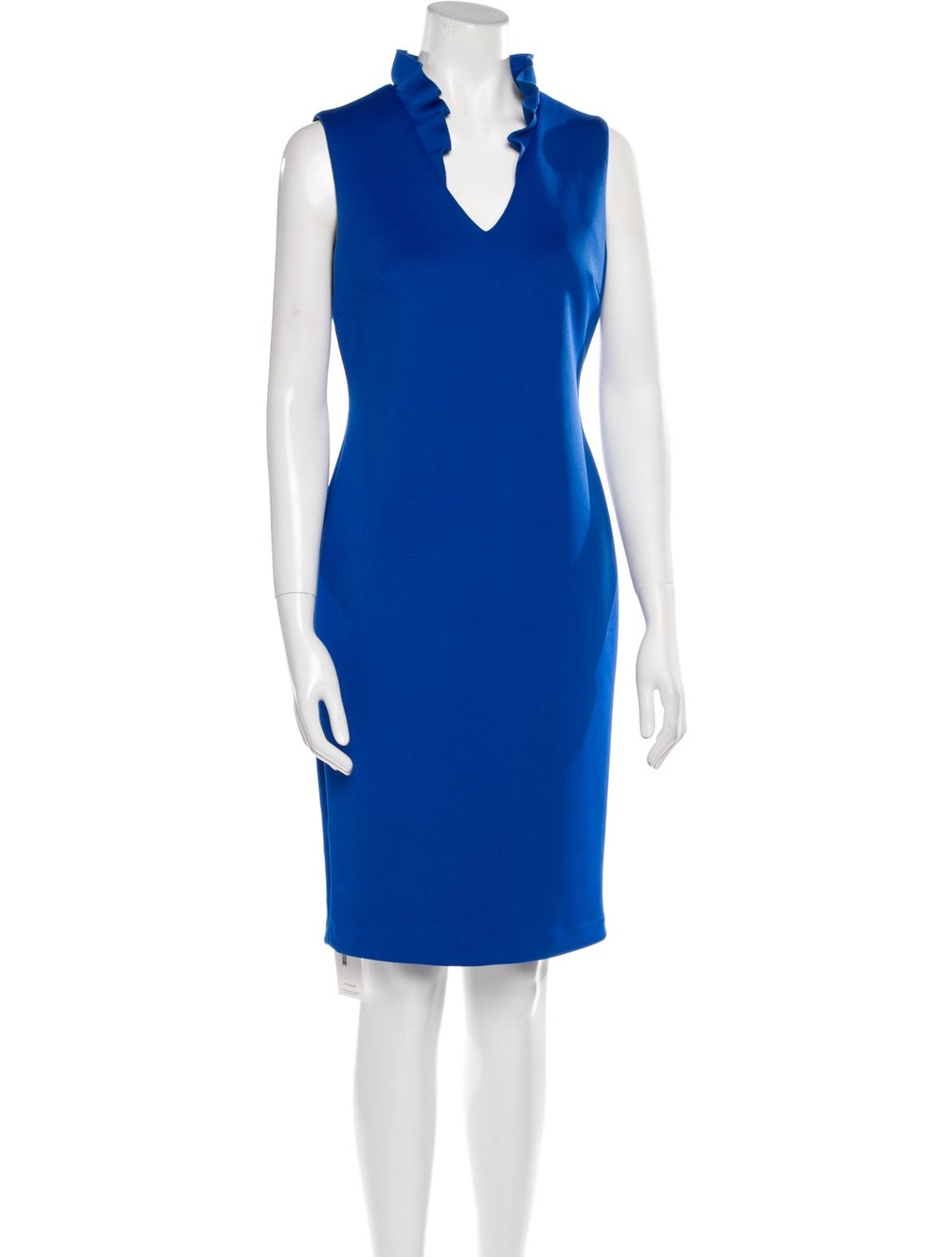 Calvin Klein Ruffled-Collar Scuba Sheath Dress